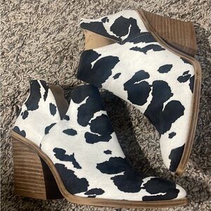 Cow Print Booties